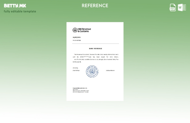 Референтен шаблон за приходи и царина во модерен стил Обединетото Кралство HM Re